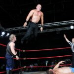 Exciting wrestling match captures athleticism and drama in the ring.