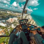 Experience the thrill of a helicopter ride over Miami Beach, capturing stunning aerial views of the skyline and ocean.